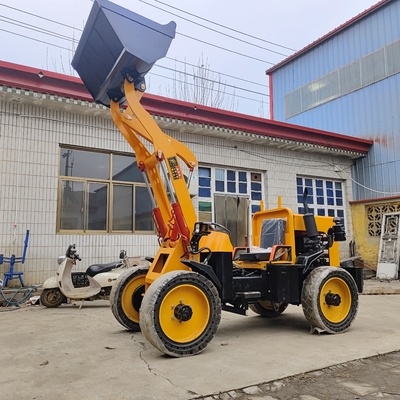 Tiendas de materiales de construcción 2 toneladas Mini cargador frontal Cargador de ruedas con capacidad de cubo de 0,5 m3