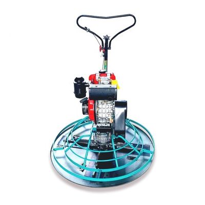 El motor de gasolina camina detrás de la paleta de hormigón la superficie del suelo de hormigón compactación suave