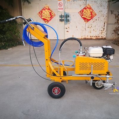 Máquina de marcado de espacios de estacionamiento de pavimento de asfalto de empuje manual con pistola de pulverización simple/doble