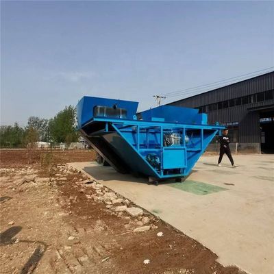 Tres trabajadores de la construcción eligen la máquina de revestimiento de canales de canales de drenaje automático