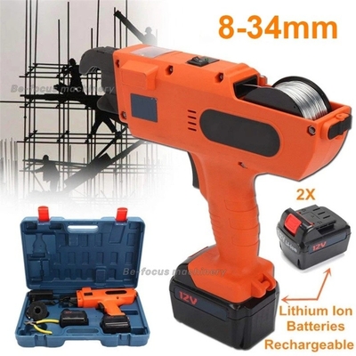 Máquina de unión eléctrica de 12V 4500mAh para 8mm-34mm Rebar Binding con 2 pinzas de batería