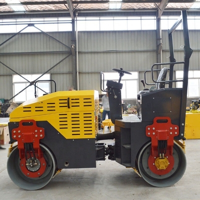 Compactor manual de rodillos de doble tambor para pavimentación de carreteras pequeñas